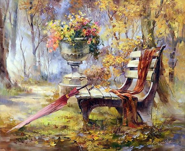 

diamond painting diy square cross stitch embroidery scenic park benches pattern hobbies and mosaic christmas