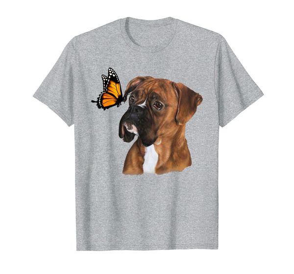 

Cute Boxer Dog With Butterfly Dog Lover Gifts T-Shirt, Mainly pictures