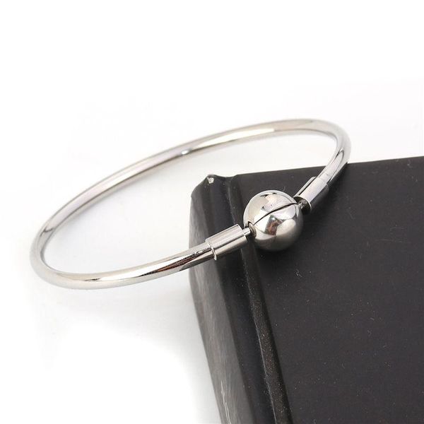 

bangle bracelets with oval & round clasp can open jewelry women girls gifts 19 - 18cm long 1 pc fashion stainless steel bangles, Black