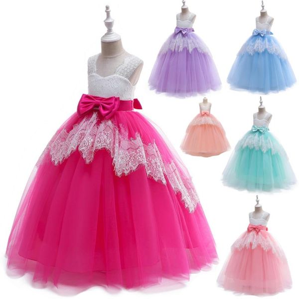 

girl's dresses brand long gown party elegant girls for girl evening dress baby ball kids wedding, Red;yellow