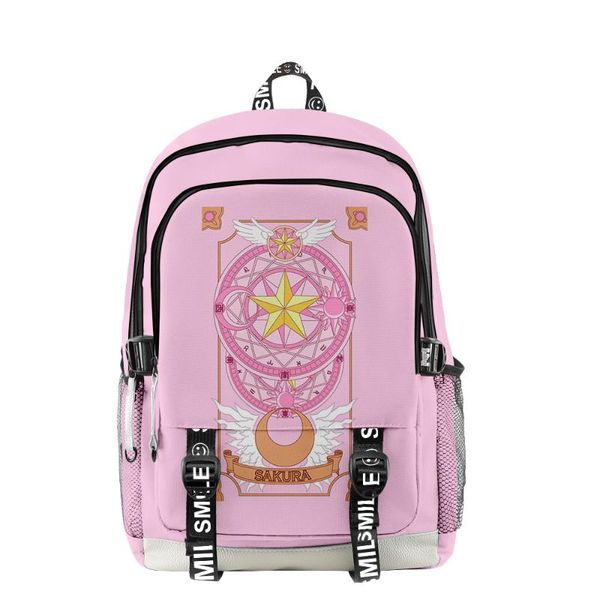 

backpack cardcaptor sakura 3d printing men women oxford school bag fashion style teenager girl child travel
