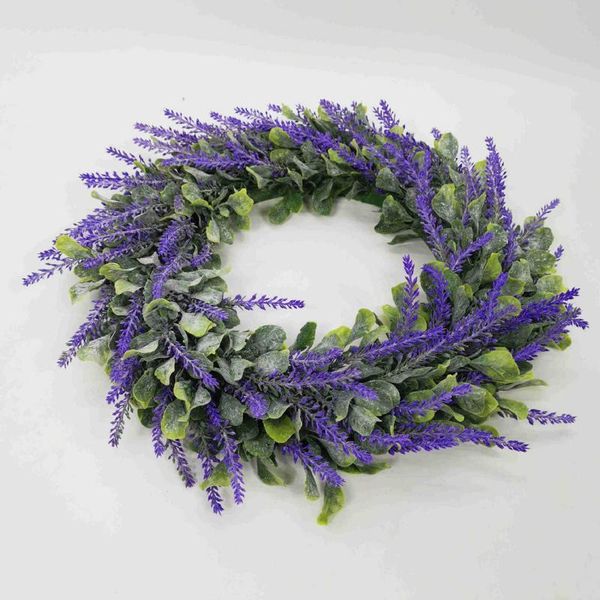 

lavender simulation garland ring field pendant door knocker round leaf party wedding decoration wreaths hanging accessories decorative flowe