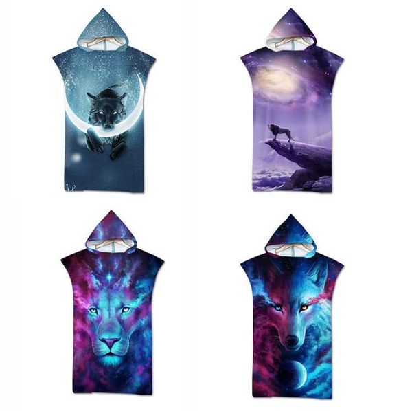 

towels & robes 3d wolf children bath towel kid hooded baby bathrobe cloak cute animal shape receiving blanket