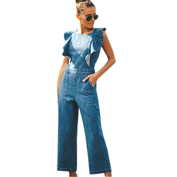 

women summer one-piece jumpsuits denim overalls fashion backless ladies jumpsuit women's & rompers, Black;white