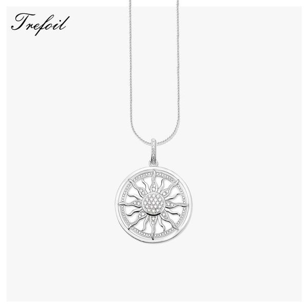 

chains pendant necklace bright sun 925 sterling silver link chain 2021 fine women jewelry europe style trendy gift for girlfriend