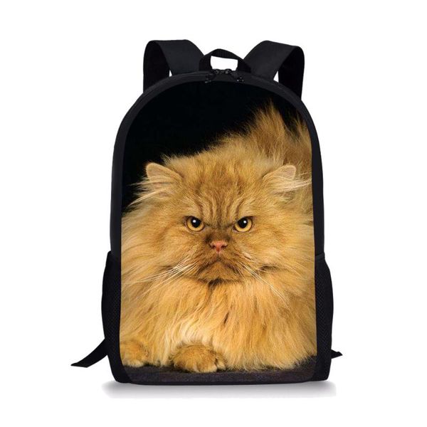 

backpack art cartoon cat black suitable for little boys and girls children's schoolbag printing 3d