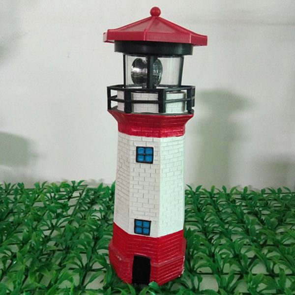 

solar powered lighthouse with rotating lamp bulb garden ornament patio light hfing lawn lamps
