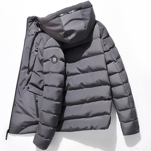 

men's down & parkas drop fashion men winter jacket coat hooded warm mens casual slim fit student male overcoat, Black