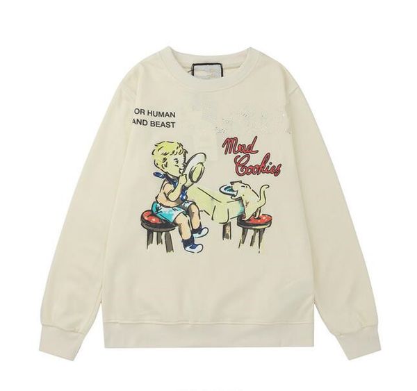 

designer luxury printed cotton autumn winter neutral couple hooded sportswear street style jogging suit 2 colors black and apricot cvbhcxv