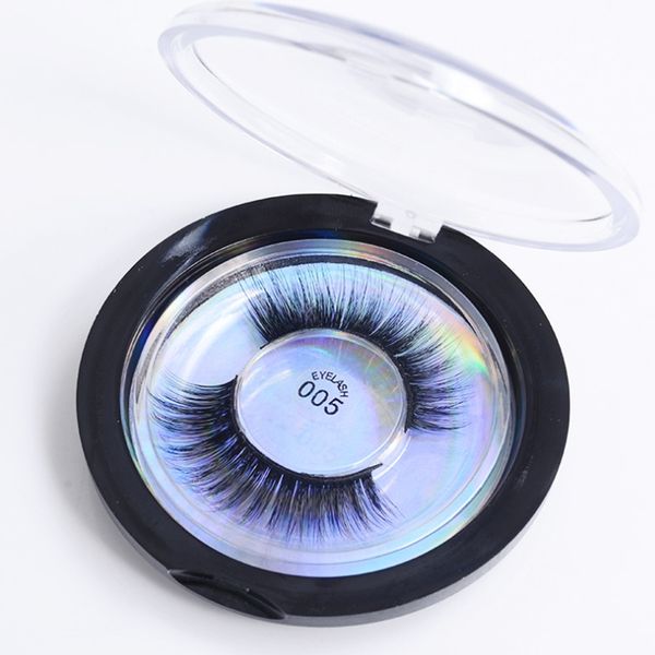 

3d silk protein false eyelashes long lasting lashes eyelash round box packaging