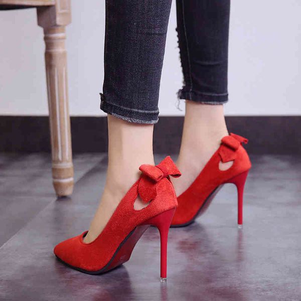 

sandals 2021 spring fashion all-match bow stiletto high heel women's singles pointed shallow mouth party shoes, Black