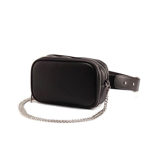 

fashion camera bags women chains solid pu leather ladies waist straps female messenger
