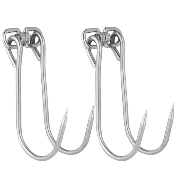 

2pcs swiveling hook heavy duty stainless steel butcher hooks hanging & rails