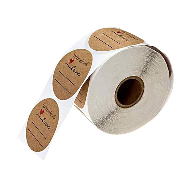 

500x decorative homemade with love paper sticker roll tags gift packaging wrap