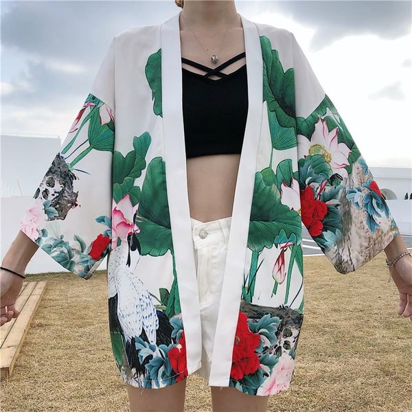 

traditional japanese kimono cardigan men women sunscreen loose summer haori kimono yukata asian clothes new mens kimonos 10488, Red