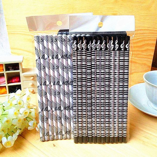 

12pcs musical note pencil 2b standard round music stationery piano school student gift prize promotion pencils