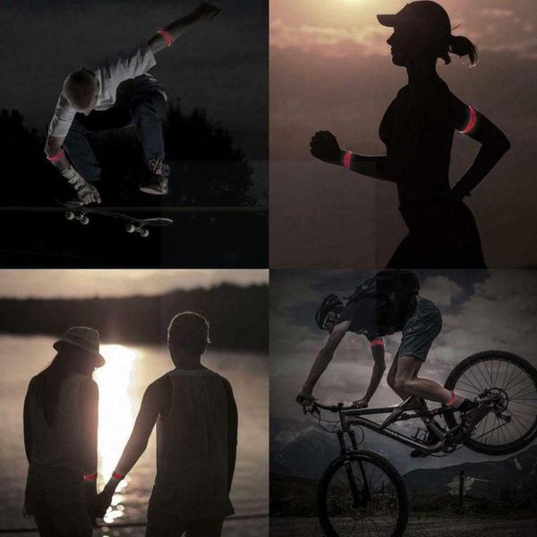 

bike lights usb charging night running led armband outdoor cycling safety jogging warning strap belt wristband reflective arm light
