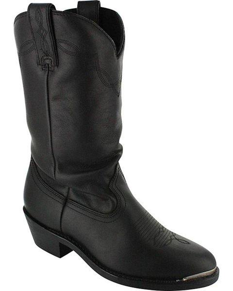 

boots women's black slouch cowgirl - medium toe