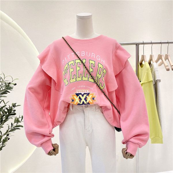 

women's jackets female sweater spring , korean style, sewing, short windbreaker with frills on it. l51j, Black;brown
