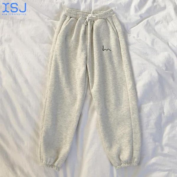 

women's leggings hip hop high waist loose sweatpants running jogging long pants streetwear fashion fleece casual women, Black