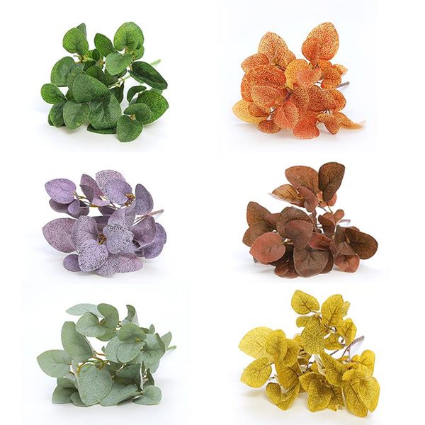 

plastic artificial leaf bundle simulation money flower green plant decoration eucalyptus wedding home decor decorative flowers & wreaths