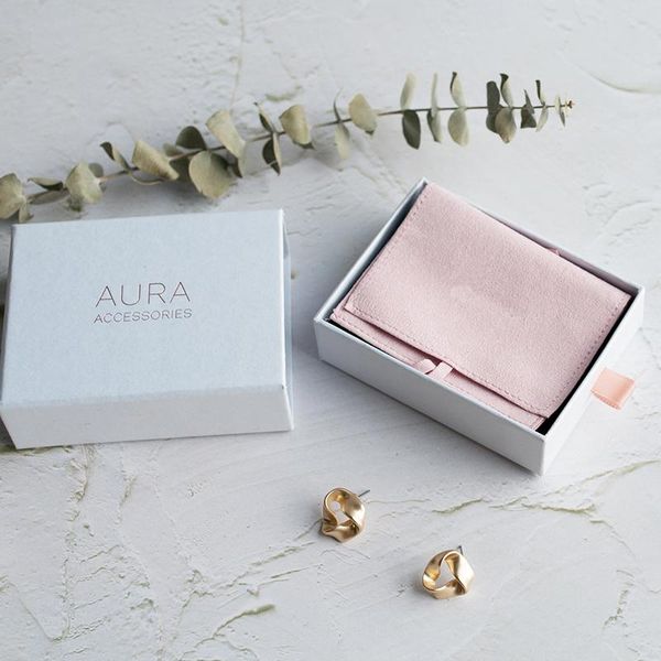 

jewelry pouches, bags 100pcs personalized debossed gold silver logo chic small jewerly drawer cardboard box custom earrings necklace boxes, Pink;blue