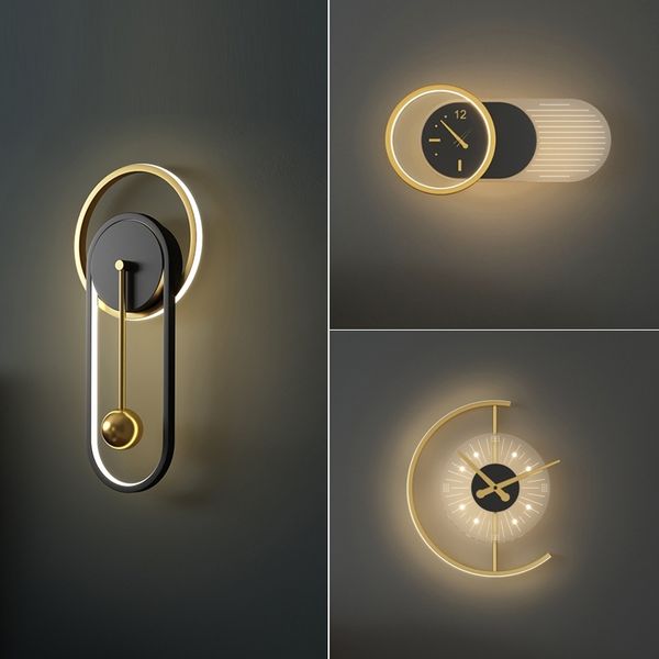 

northern europe simple silent living room background wall decorative lamp hanging clock personality creativity 2021 new