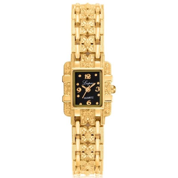 

gold bracelet watch women luxury stainless steel retro quartz wristwatches elegant womens dress watches small square dial clock, Slivery;brown
