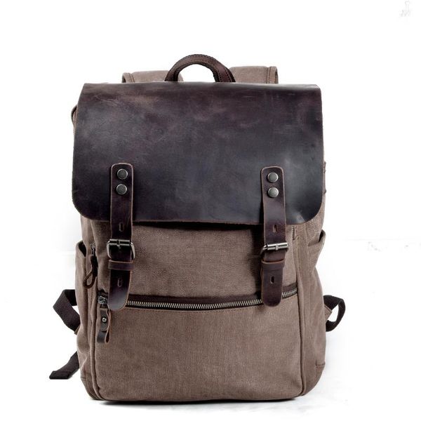

backpack retro school bag large capacity computer 15.6-inch business trip hiking