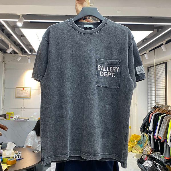 

gallery wash make old craft reflective letter short sleeve dept men's and women's loose round neck high street t-shirt fashion29mq, White;black