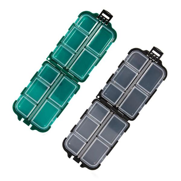 

compartments mini storage box fishing tackle bait spoon hook gadget pesca accessories 2pcs