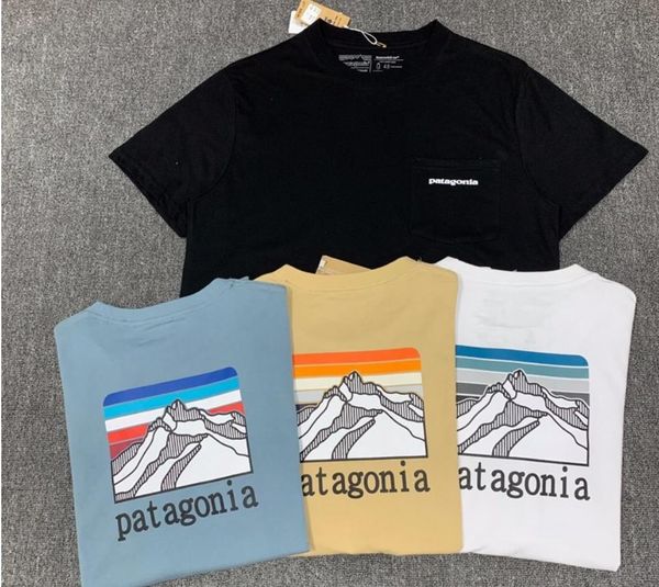 

fashion cotton tee summer sleeve men women t-shirts patagonia, White;black