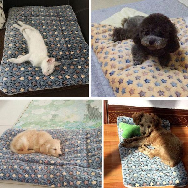 

cat beds & furniture thickened pet soft fleece pad blanket bed mat for puppy dog sofa cushion home washable rug warm supplies s/m/l