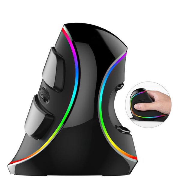 

ergonomics vertical gaming mouse 6 buttons 4000 dpi rgb wired/wireless right hand mice for pc lapcomputer