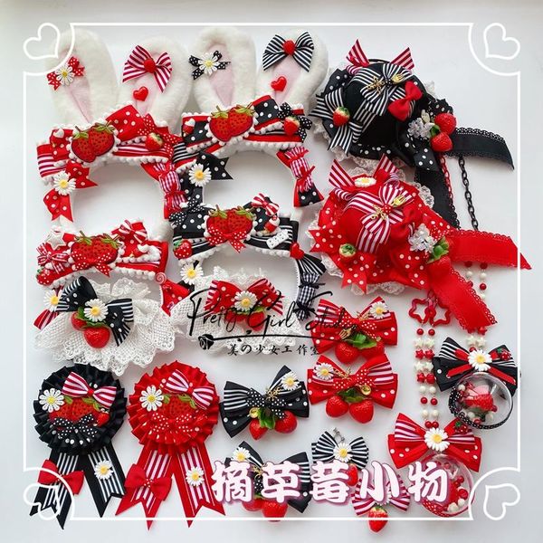 

other event & party supplies strawberry original handmade sweet kc hairwear side clip badge oversleeves hat ear necklace