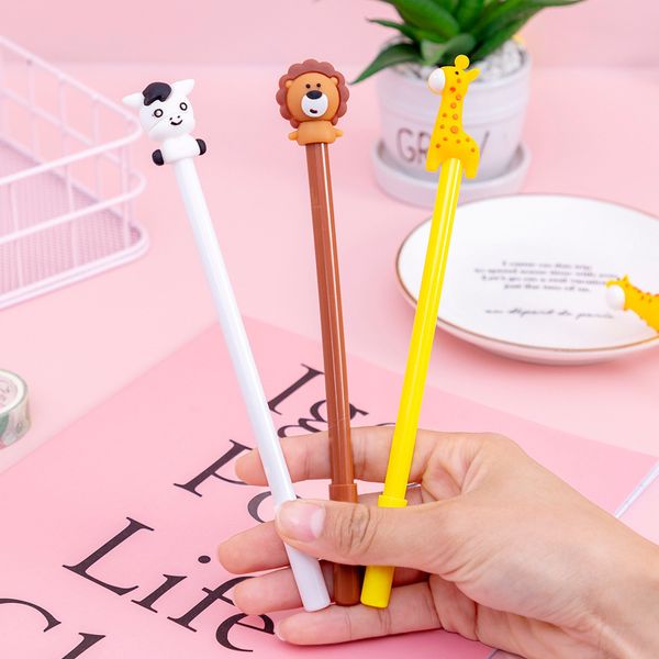 

cartoon creative lion animal student neutral pen black 0.5mm stationery