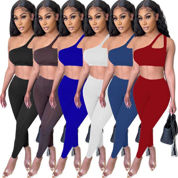 

autumn casual tracksuits women 2 two piece set outfits 2022 trends new solid color fashion outfits sleeveless yoga leggings s-xxl, White