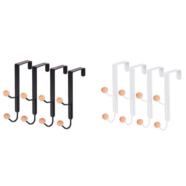 

hooks & rails 4packs over the door double hanger hooks, sturdy wooden holds, for kitchen