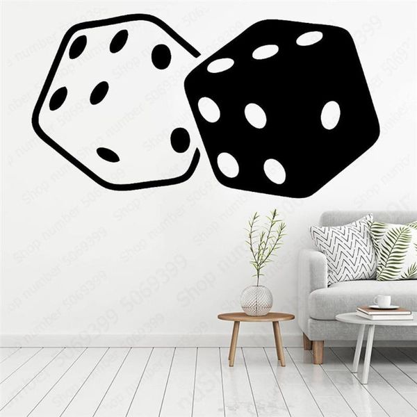 

wall stickers 3d poster cubes dice luck casino mural decal removable decals living room home decor lw644