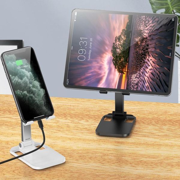 

adjustable metal desktablet holder table mobile foldable extend support desk cell phone stand for ipad mounts & holders