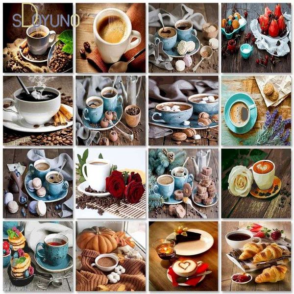 

paintings sdoyuno paint by number kits for with frame diy coffee oil painting numbers wall art unique home decor gift