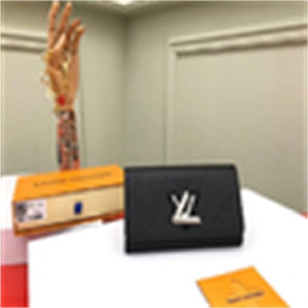 

wallet brand card designer luxury cases m61178 pouches simple wallet purse black leather key compact holders long wallets chain, Black;red