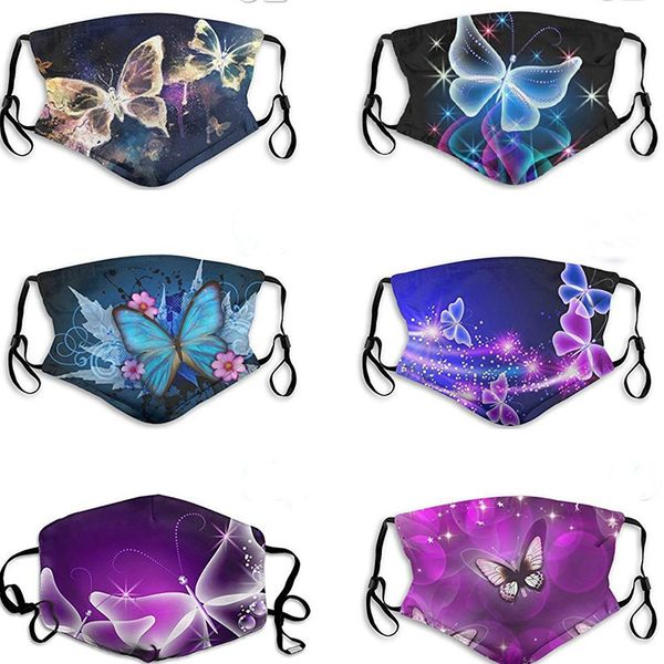 

custom logo butterfly printed fashion warm dust-proof washable cotton mask