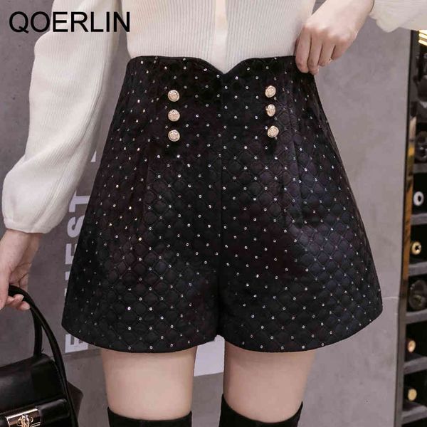 

shorts vintage high waist diamond sequin women wide leg booty short summer liner black shorts girl plus size, White;black
