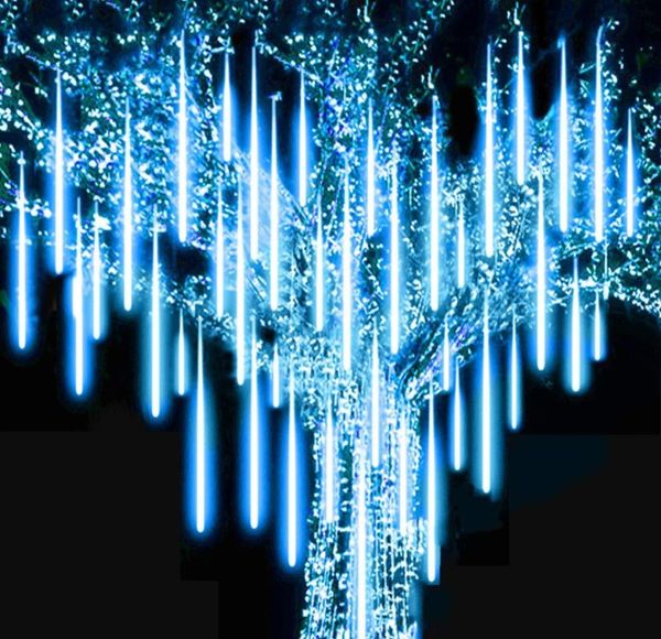 Watwerproof 30 cm 50 cm Schneefall LED-Lichterketten, Weihnachten, Meteorschauer, Regen, Röhrenlichterkette, AC100–240 V, für Weihnachtsfeier, Hochzeit
