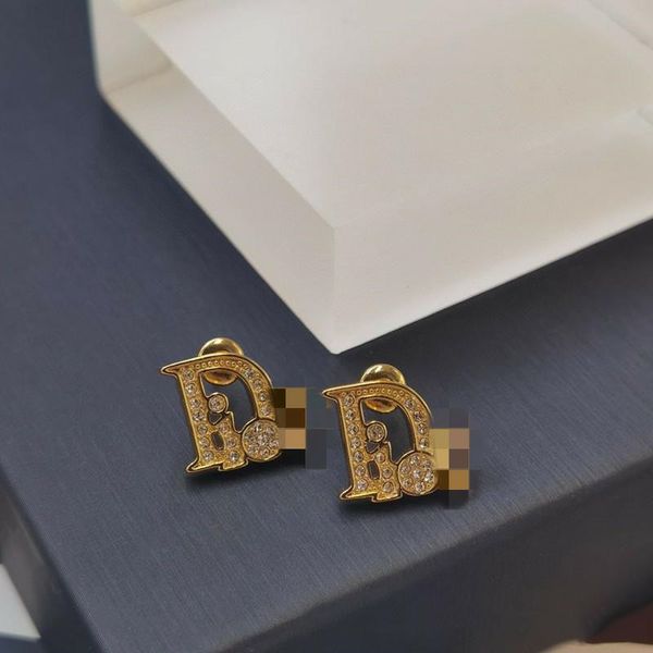 

family new fashion full diamond letter earrings, Silver