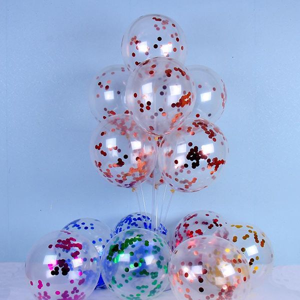 

year decorations birthday wedding confetti balloons transparent 12inch sequins foam party decor rose gold decoration