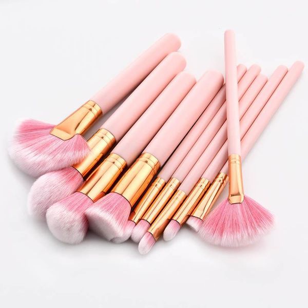 

10pcs makeup brush set professional tools foundation concealer powder eye shadow eyebrow blush make up set1