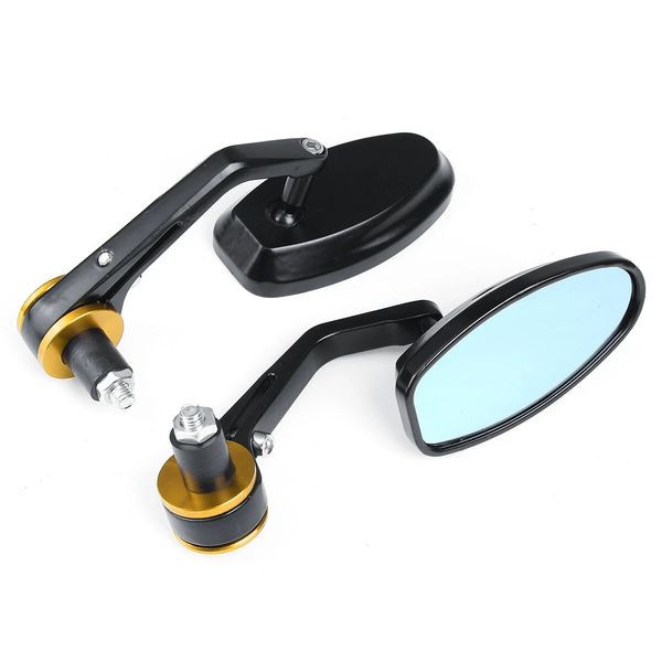 

7/8 inch 22mm handle bar rearview mirrors for motorcycle anti-glare blue lenses