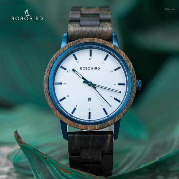 

wristwatches bobo bird wooden watch natural wood handmade fashion for men women relogio masculino erkek kol saati in gift box, Slivery;brown